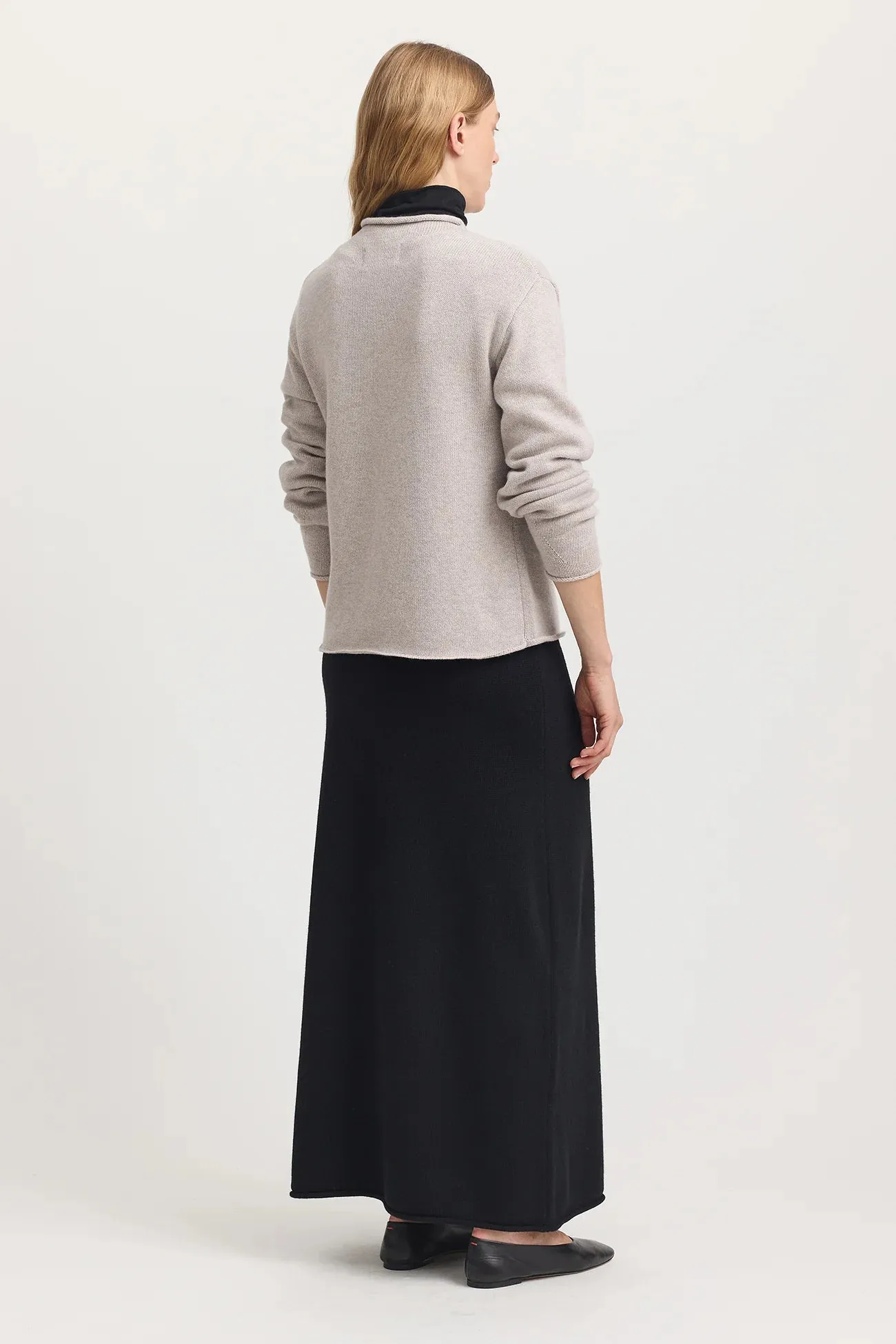 Relaxed Fit Mock Neck | Light Oat