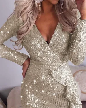 Spaghetti Strap Rhinestone Corset Bodycon Dress