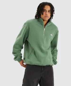 Stock Logo Mock Neck Fleece Jumper Green