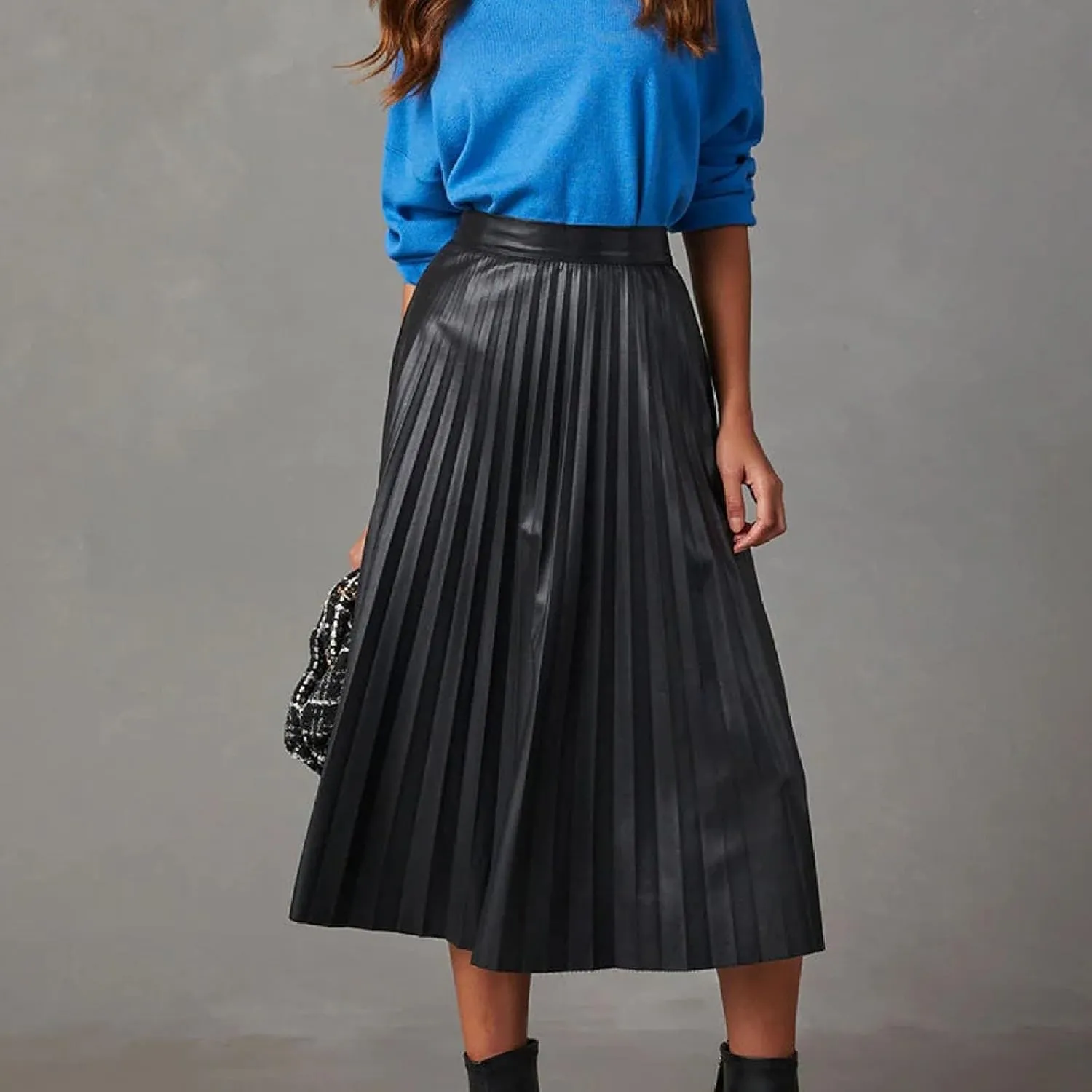 Summer Skirts 2024 Pleated Skirt Women's Length Beach Skirts Long Skirt Flowy Swing Midi Skirt Casual Skirts
