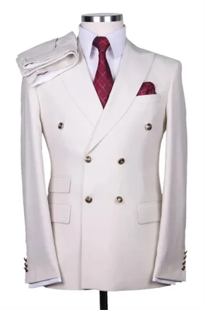 Suzhoufashion Classic Black Striped Double Breasted Men Suits