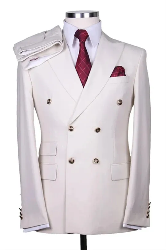 Suzhoufashion Classic Black Striped Double Breasted Men Suits
