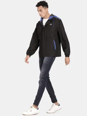 t-base Men Blue Windcheater and Water Resistant Sporty Jacket