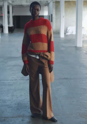 Thick knit striped jersey - Red
