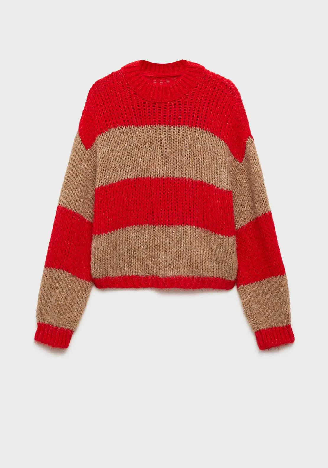 Thick knit striped jersey - Red