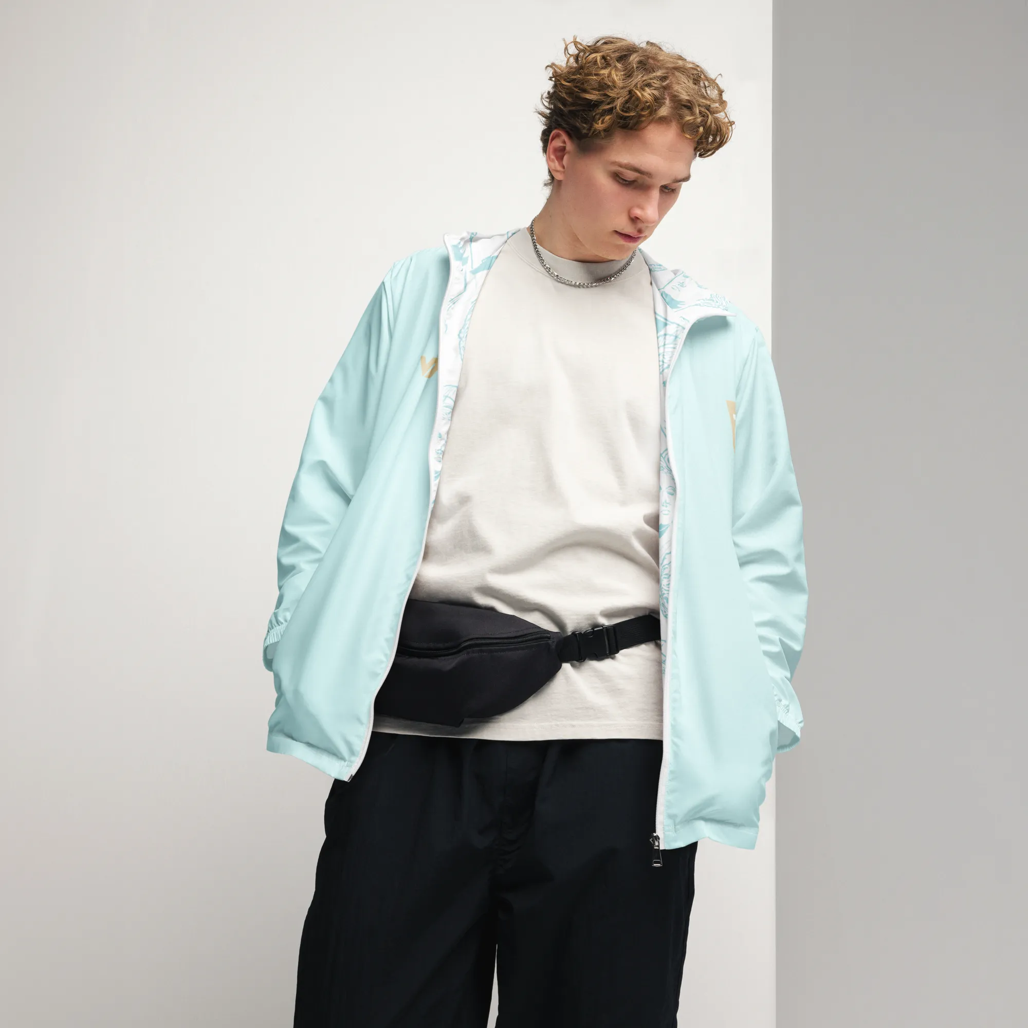 VOSRIO Hellas Athletic Turquoise Mens windbreaker