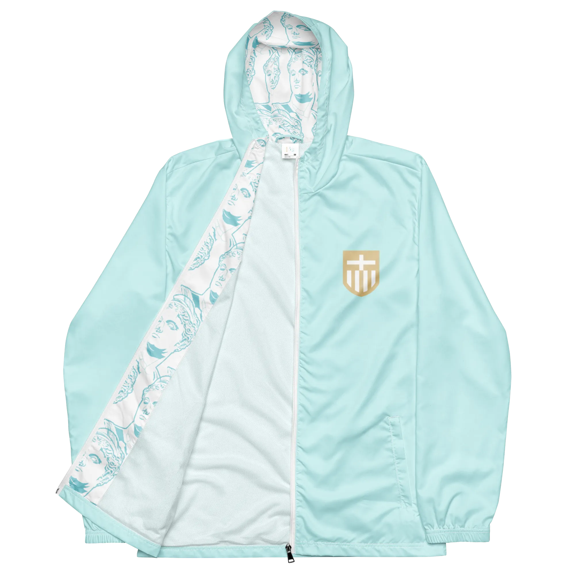 VOSRIO Hellas Athletic Turquoise Mens windbreaker