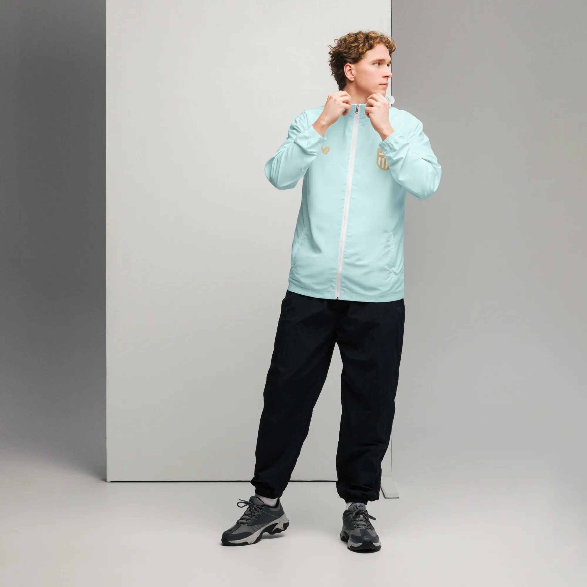 VOSRIO Hellas Athletic Turquoise Mens windbreaker