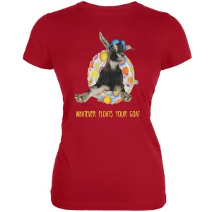 Whatever Floats your Goat Boat Red Juniors Soft T-Shirt