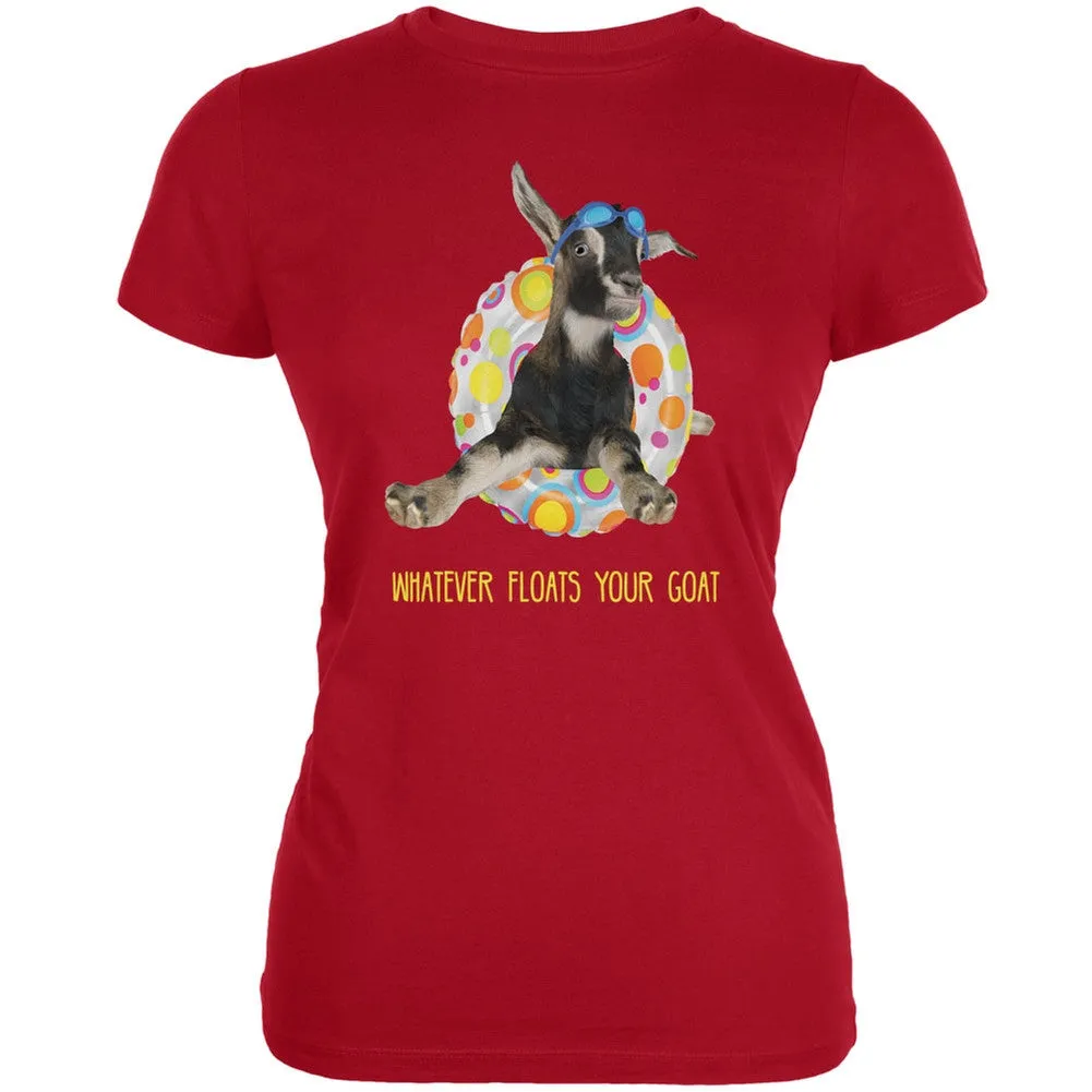 Whatever Floats your Goat Boat Red Juniors Soft T-Shirt