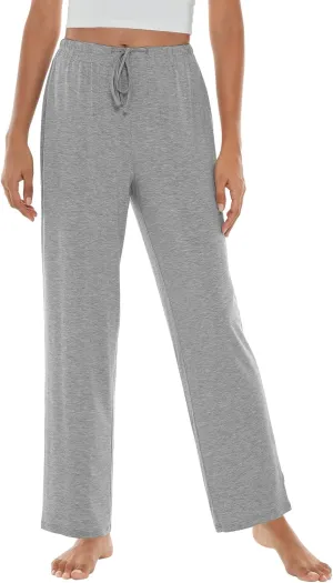WiWi Pajama Pants for Women Viscose from Bamboo Soft Wide Leg Sweatpants Drawstring Bottoms Sleep Pj Pant S-XXL