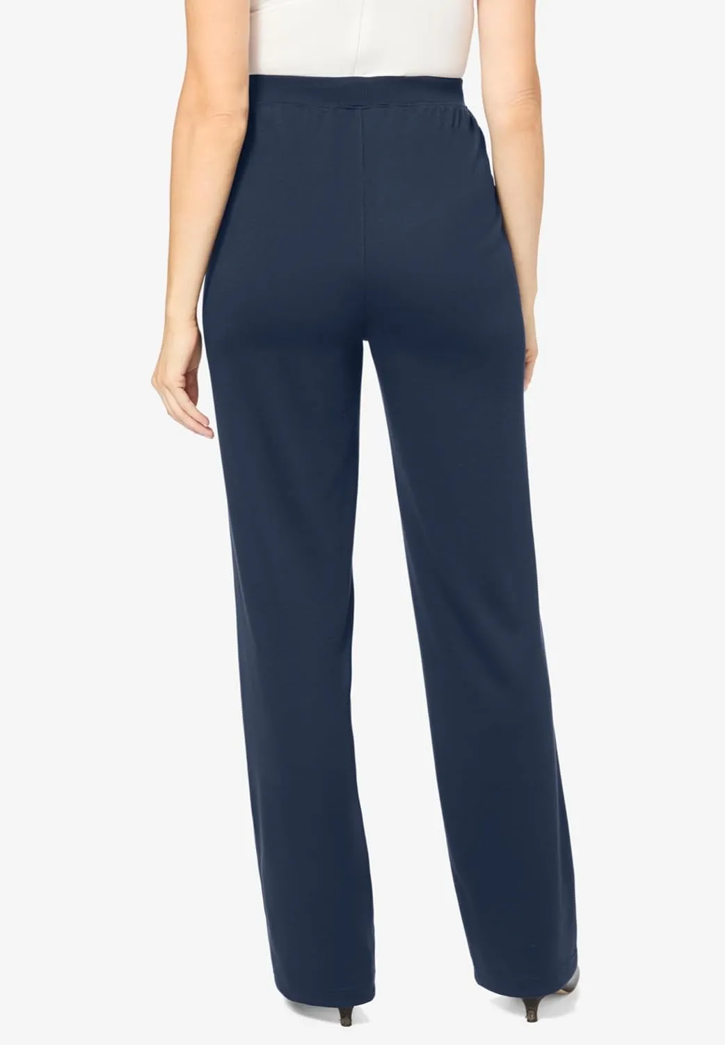 Woman Within Plus Size Wide Leg Ponte Knit Pant