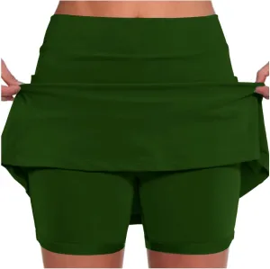 Women Tennis Skirt with Shorts High Waisted Stretchy Golf Skorts with Pockets Casual Athletic Skirts