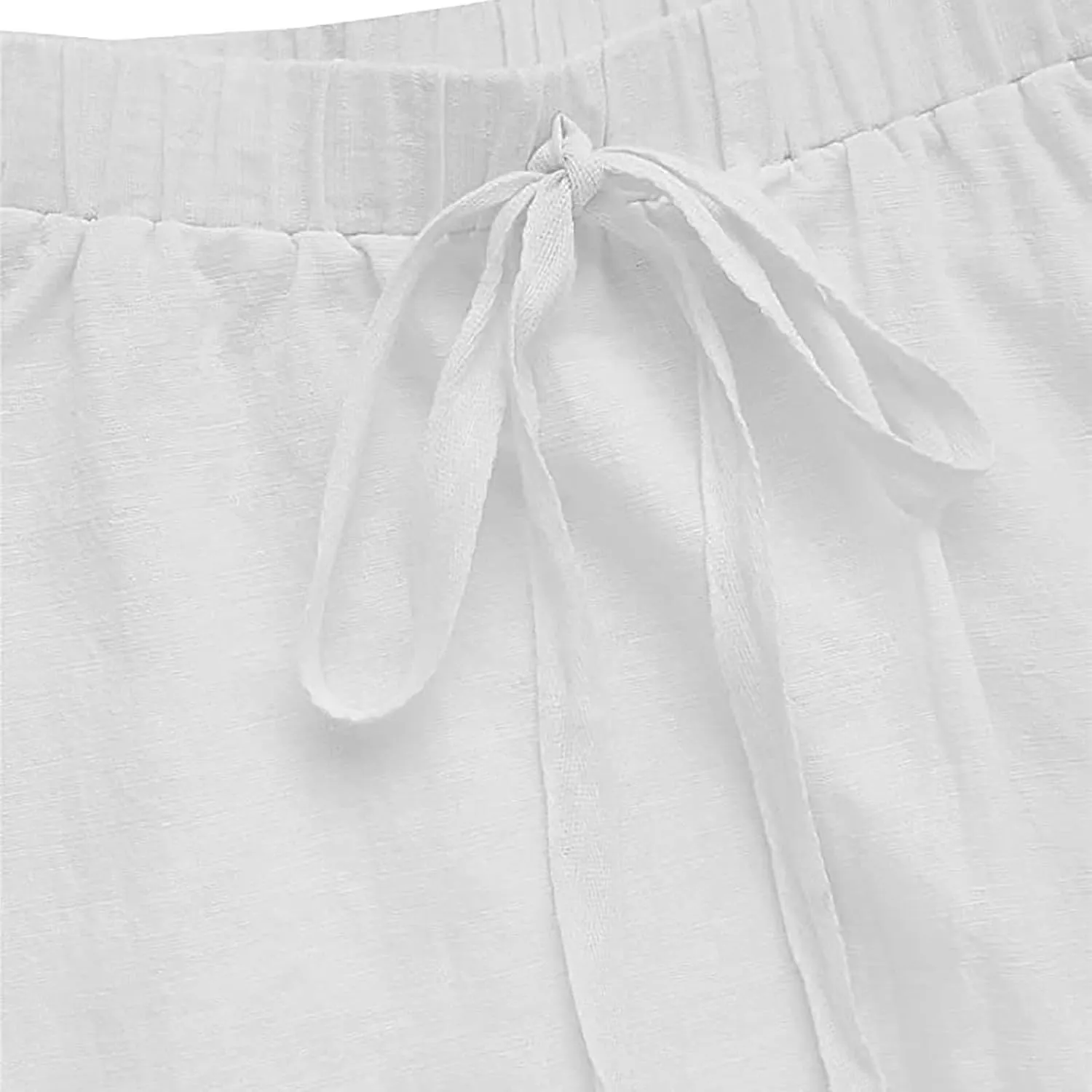 Women's Casual High Waist Pleated A Line Midi Skirt with Pocket Drawstring Elastic Waist Cotton Linen Skirts