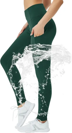 Women's Fleece Lined Leggings with Pocket Waterproof High Waisted Thermal Winter Yoga Pant for Women Workout