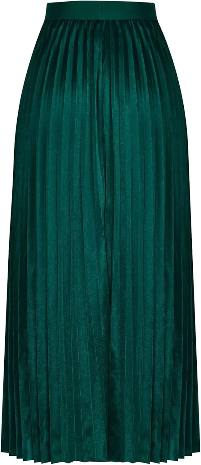 Womens Loose Fit Oversized Skorts for Women Faux Satin Pleated High Cut Plain Maxi Long 2024 Fashion Y2K