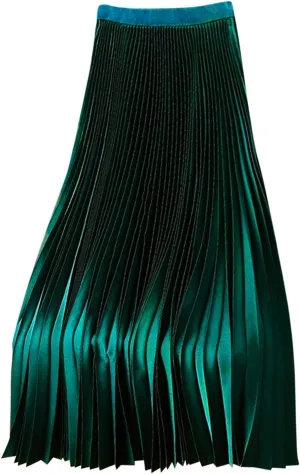 Womens Loose Fit Oversized Skorts for Women Faux Satin Pleated High Cut Plain Maxi Long 2024 Fashion Y2K