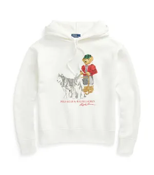 Women's Polo Bear Fleece Hoodie White