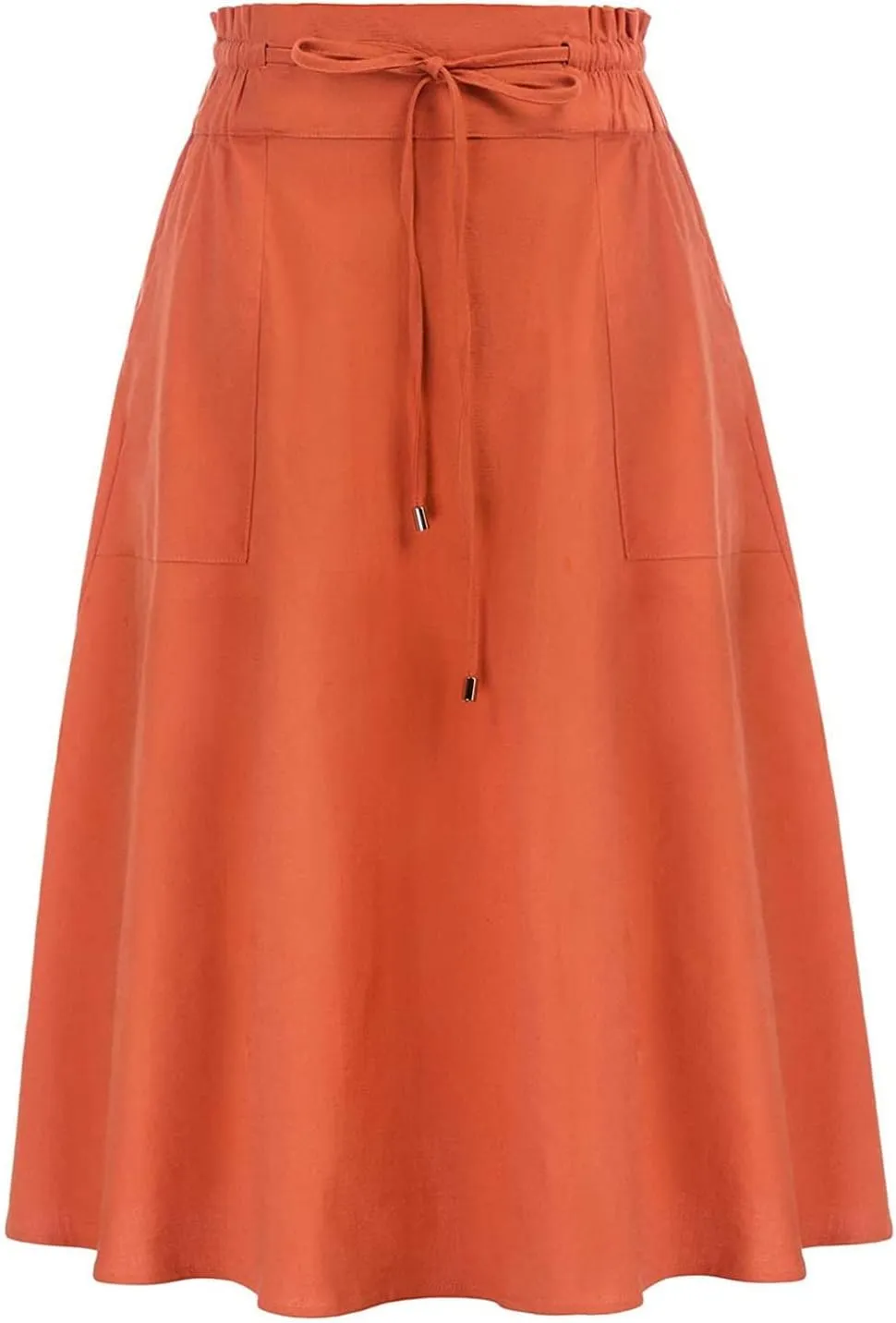 Womens Skirts Women Elastic High Waist Boho Maxi Skirt Casual Drawstring A Line Long Skirt Women's Midi Skirt