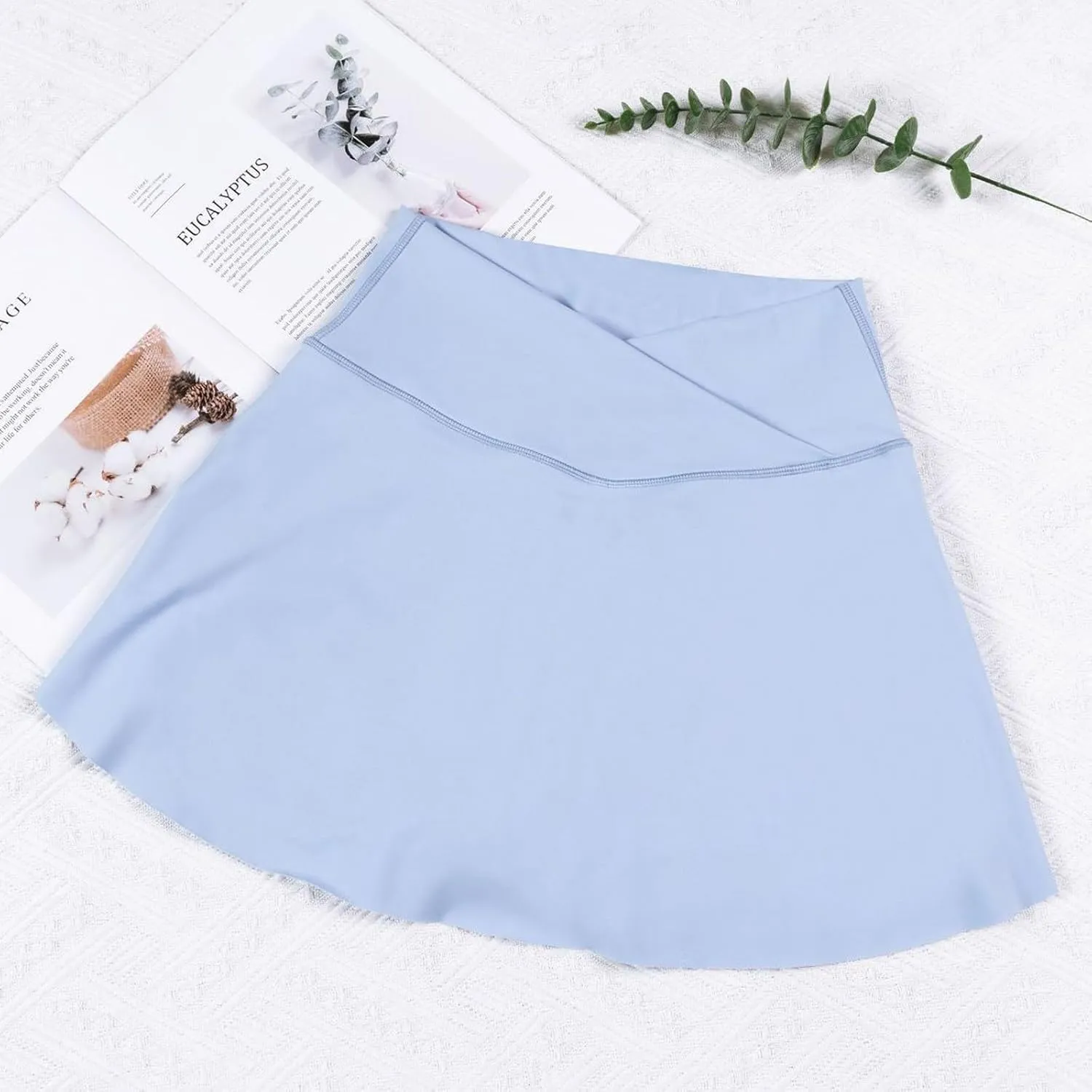 Womens Tennis Skirts with Shorts Cross Elastic High Waisted Tummy Control Golf Skort Gym Workout Skirts with Pocket