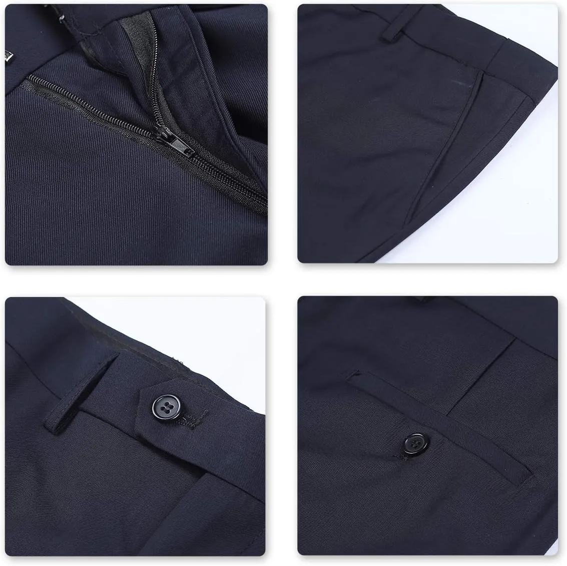 YFFUSHI Mens 2 Piece Suits One Button Formal Slim Fit Solid Color Wedding Tuxedo