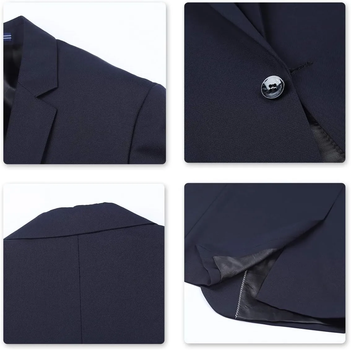 YFFUSHI Mens 2 Piece Suits One Button Formal Slim Fit Solid Color Wedding Tuxedo