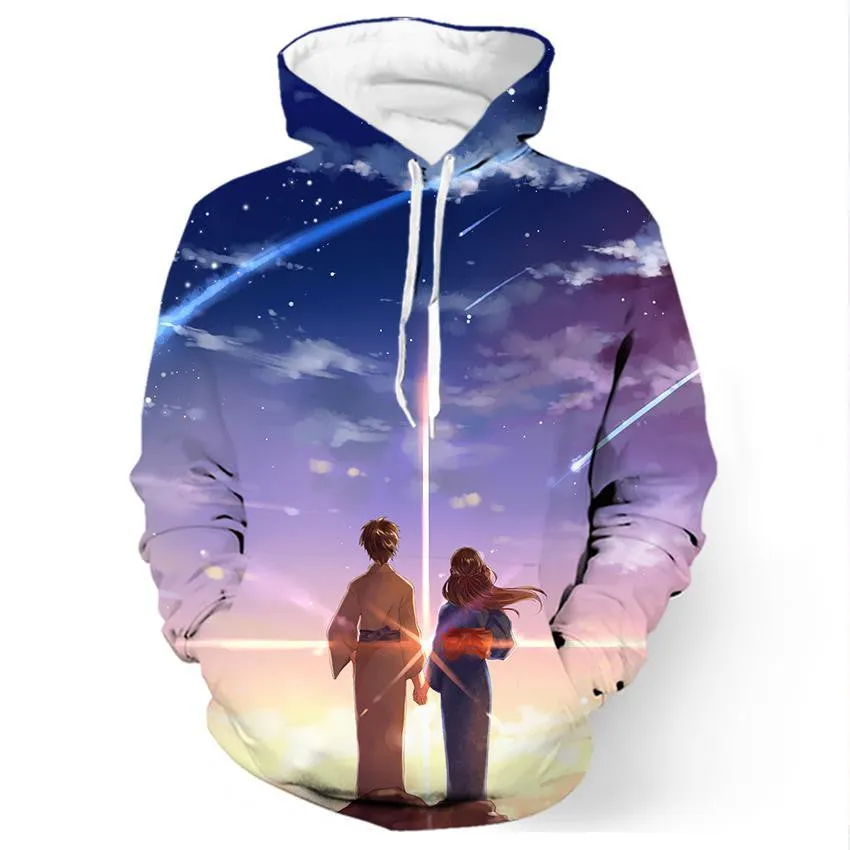 Your Name Mitsuha And Taki Couple - 3D Hoodie, T shirt, Sweatshirt, Tank Top